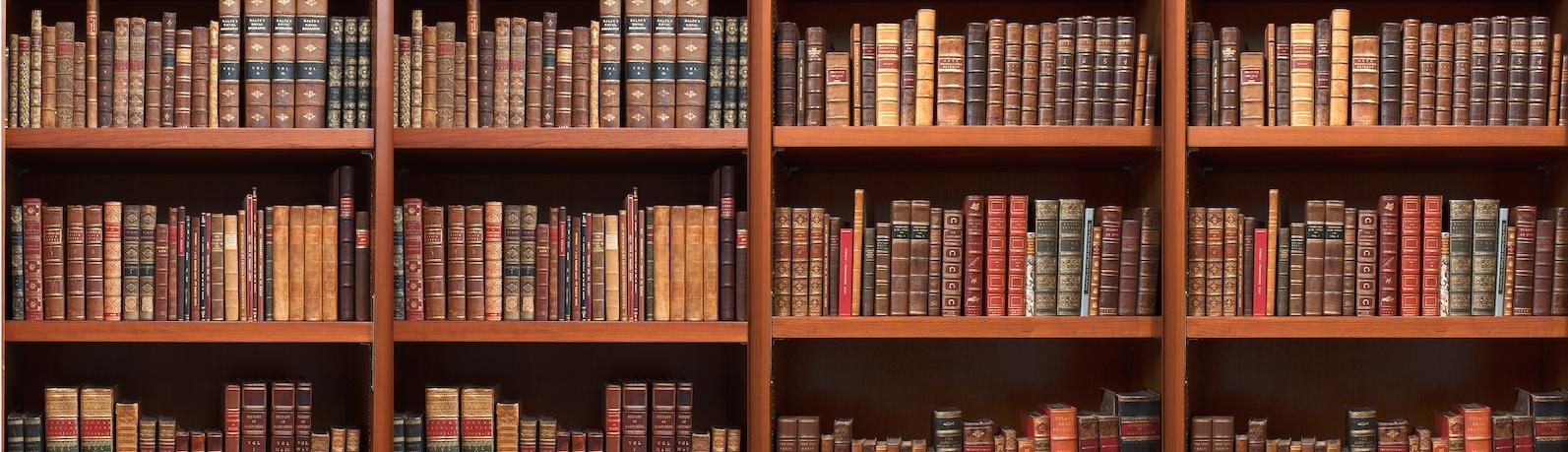 Shelves of books, Special Collections Reading Room. Library of Virginia. Shelves of books.